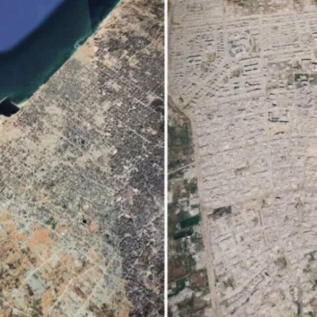 Gazze'deki yıkım uydu görüntülerine yansıdı