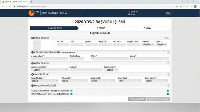 YDS/2 başvuru ekranı açıldı!