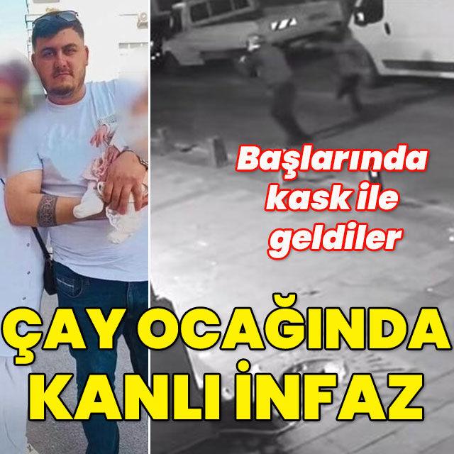 Başlarında kask ile geldiler... Çay ocağında kurşun yağmuru