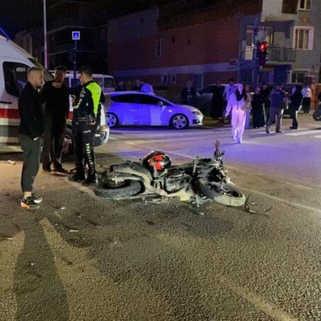 Motosiklet ile sepetli vinç çarpıştı: 1 ölü, 1 ağır yaralı