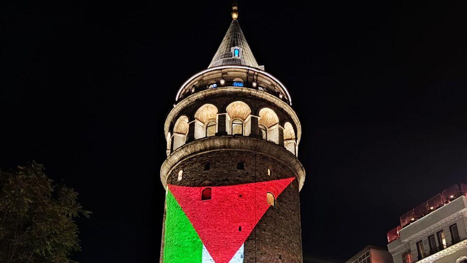 Galata'da Filistin'in ışığı