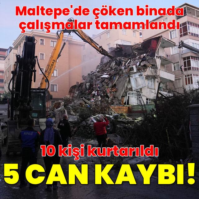 Maltepe'de çöken binada 5 kişi hayatını kaybetti