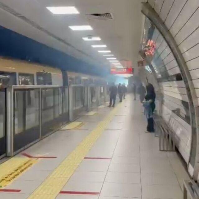 Metroda yangın paniği! Seferler aksadı
