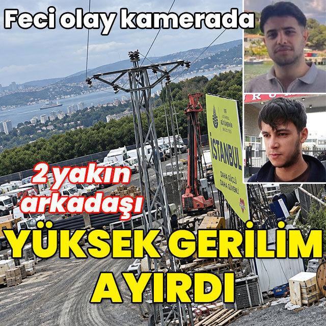 İki arkadaşı yüksek gerilim ayırdı! O anlar kamerada...