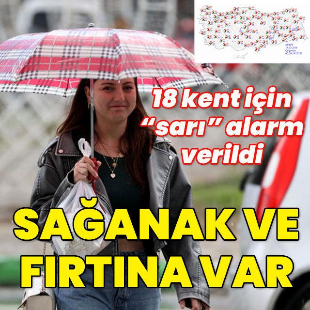 MGM'den 18 kent için "sarı" alarm! Yağış ve fırtına