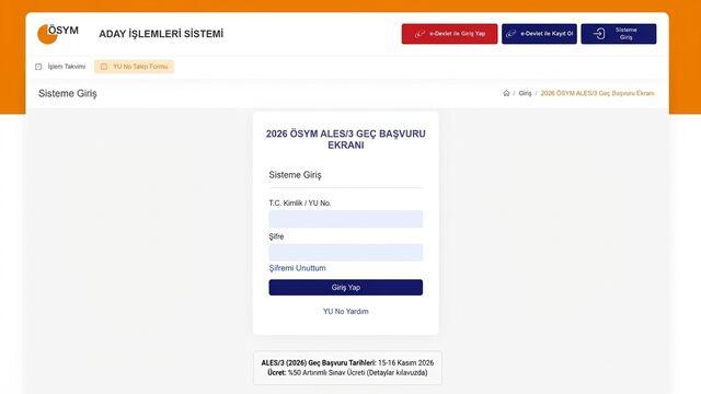 ALES geç başvurusu başladı!
