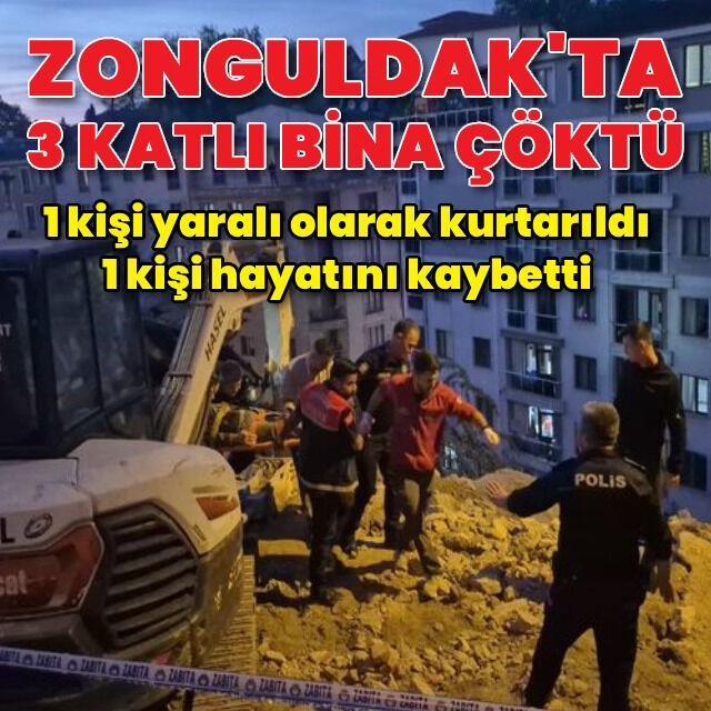 Zonguldak'ta bina çöktü: 1 ölü