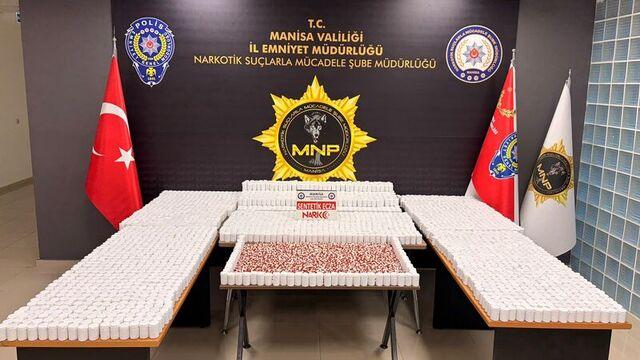 Manisa'da 225 bin sentetik uyuşturucu hap ele geçirildi