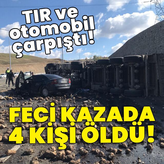 TIR ve otomobil çarpıştı! Feci kazada 4 kişi öldü!
