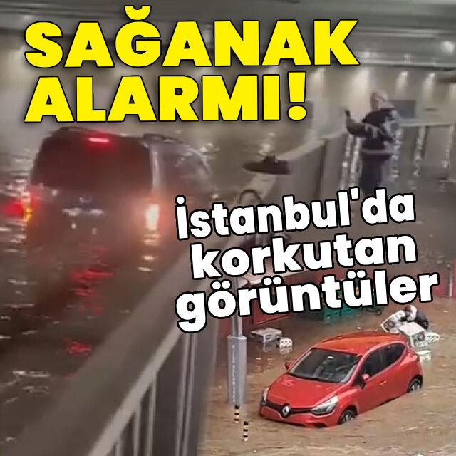 İstanbul'da sağanak alarmı! Pendik'te korkutan görüntü!