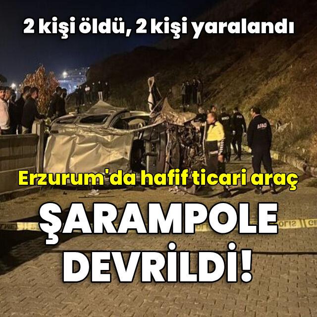 Hafif ticari araç şarampole devrildi: 2 ölü, 2 yaralı