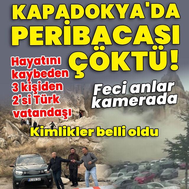 Kapadokya'da peribacası çöktü!