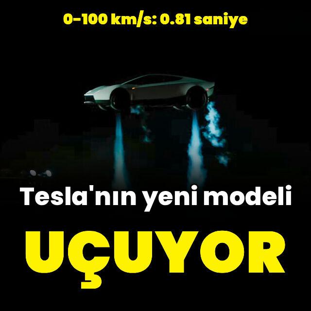 Tesla'nın yeni otomobili 'uçuyor'