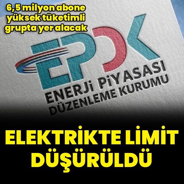 Elektrikte limit düşürüldü