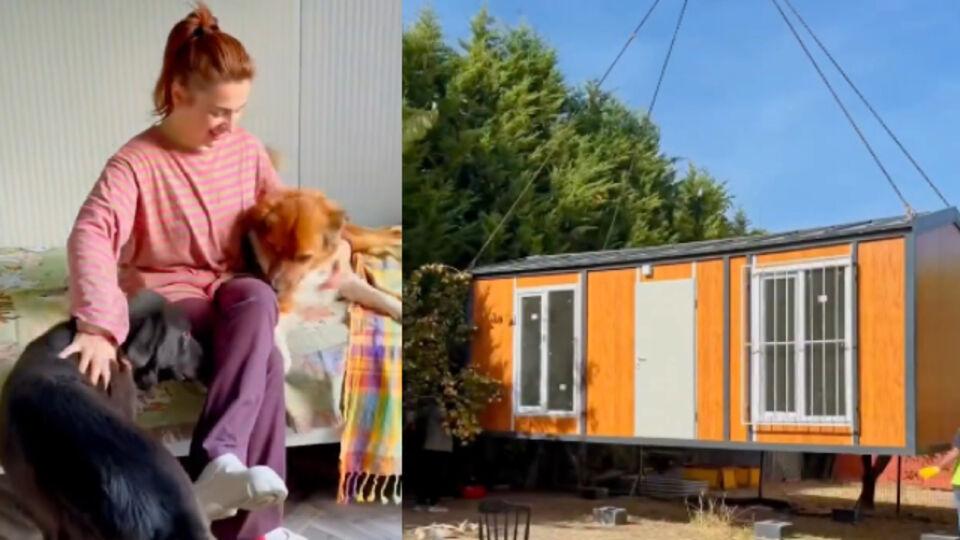 Ünlü şarkıcı köpeklerine ev yaptırdı